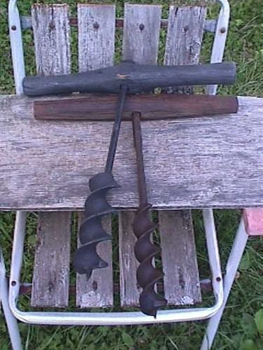 WOOD T Handle Auger Barn Beam Hand Drill BITS DECOR YOU RESTORE ASIS