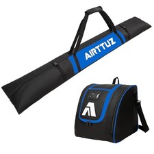 Ski Bag and Boot Bag Combo, Water-Resistant Ski Boot Travel Bag Fit blk/blue