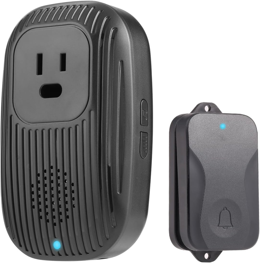 BIPLHIVZ Wireless Self-Powered Doorbell IP44 Dustproof Black-image