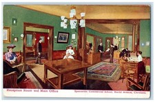 1909 Reception Room Office Spencerian Commercial School Cleveland Ohio Postcard