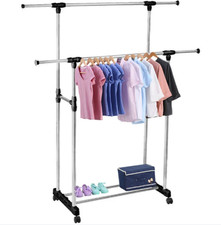 Stand appendiabiti da terra attaccapanni abiti 155 X 80 x 42mm doppio 69065