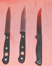 2 WUSTHOF and 1 J.A. Henckles knifes 12 cm