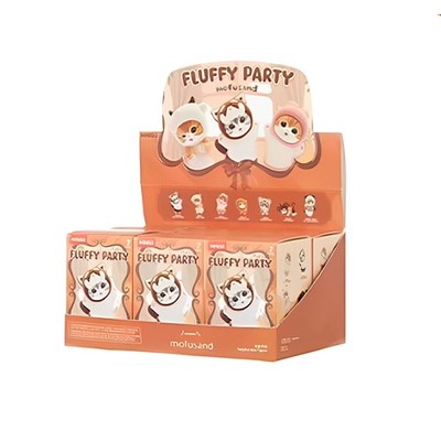 Mofusand Fluffy Party Series Set of 6-No Repetition Box Cat Cute Art Toys Gift