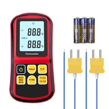 Thermocouple Thermometer, Digital K Type Thermometer Dual Channel Thermometer wi
