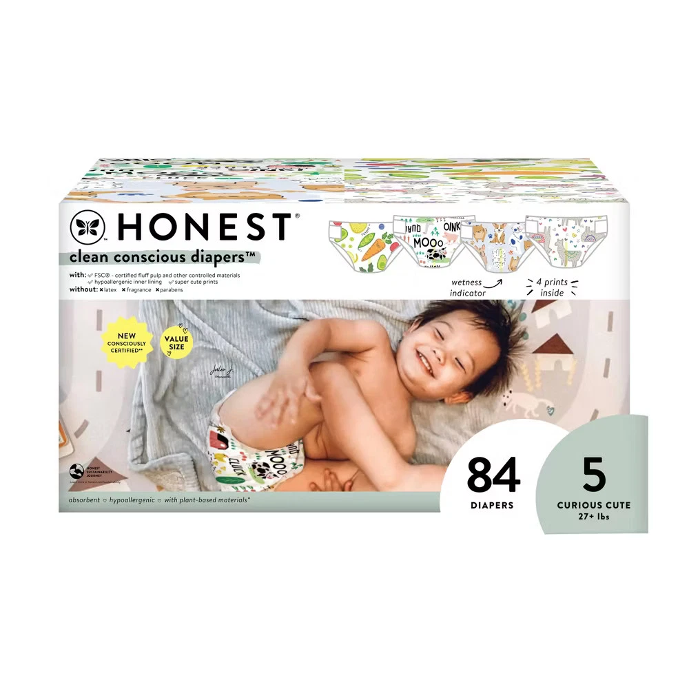 The Honest Company Clean Conscious Disposable Diapers Four Print Pack- Size 5
Opens in a new window