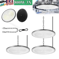 3 Pack 800W UFO LED High Bay Light Warehouse Industrial LED Shop Light Fixture