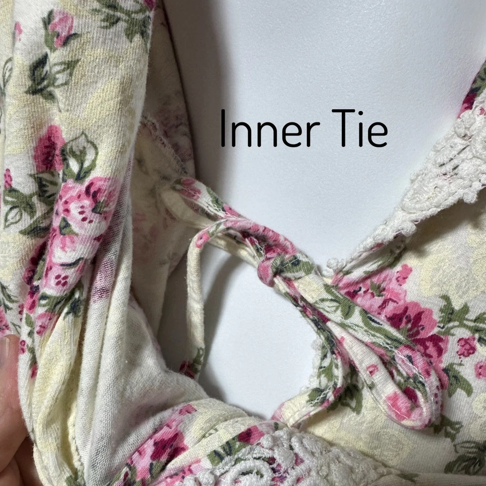 De Colección Victoria’s Secret Etiqueta Dorada Floral Algodón Bata Cottagecore Encaje Romántico Foto 2 de 4