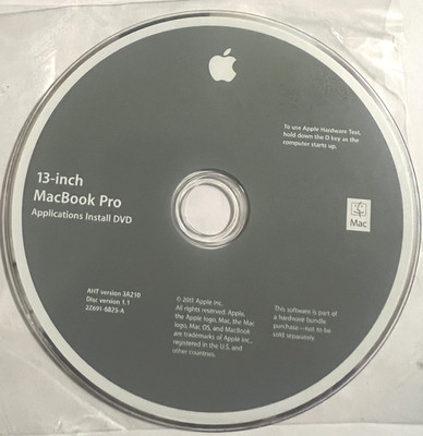 Apple 13 inch MacBook Pro Applications Install DVD Disc 2Z691-6825-A