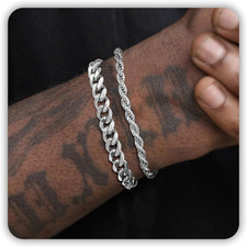 Mens Bracelet for Him, Silver Bracelets Gold Jewelry as Stainless Steel Bracelet