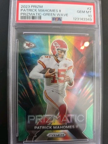 2023 Patrick Mahomes Prizm Prizmatic Green PSA 10