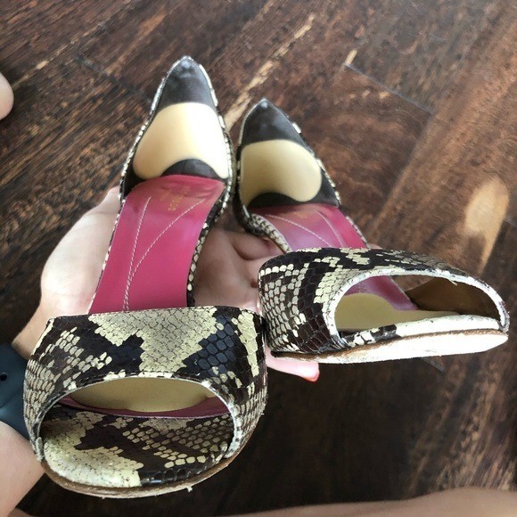Kate Spade Python Embossed Leather Heels Size 8 S… - image 14