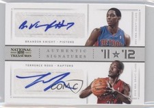 2012 Panini National Treasures Gold 16/25 Brandon Knight Terrence Ross Auto 9ih