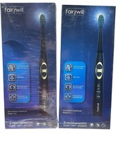  lot of 2 Fairywill Modes 917 Electric Toothbrush with Replacement Heads -Black