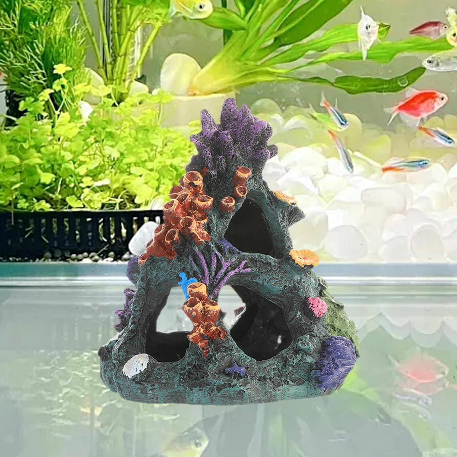 Aquarium Coral Cave Betta Fish Hideout Landscaping Plants Supplies Landscape