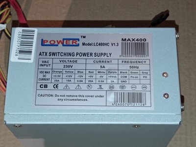 Power  ATX Switching  Power Supply Model:   LC400HC V1.3