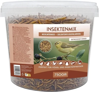 KOI HERDECKE 5 l Mix aus Mehlwürmern- Soldatenfliegen getrocknet – Insektensn (21,32 EUR/kg)