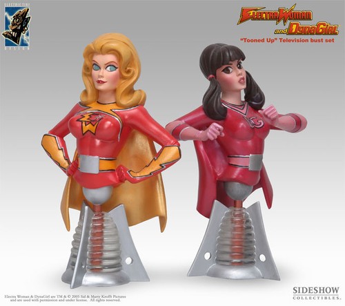 Electric Tiki Electra Woman & Dyna Girl Tooned-Up Busts - Picture 2 of 2