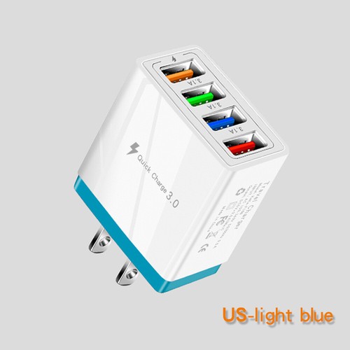 4 USB Port Mehrfachstecker Schnell ladegerät Netzteil Adapter UK EU US Stecker - Zdjęcie 18 z 18