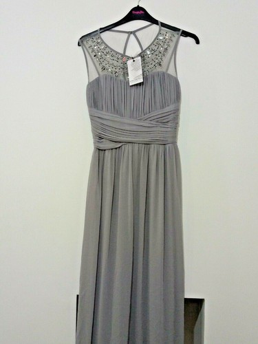 chiffon da ballo abito £ 18 Bnwt Rrp per in bordino Ref principessa Taglia 78 M3 con Maxi grigio HEqI45d5wx