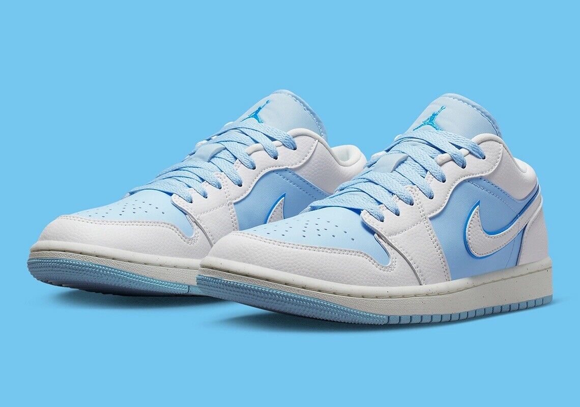 Nike Air Jordan 1 Low SE Reverse Ice Blue White Shoes DV1299-104 Women's  Sizes