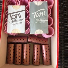 22 Vintage Pink Plastic Clip Hair Curlers Snap-on Holders Roller Perm, PLUS more