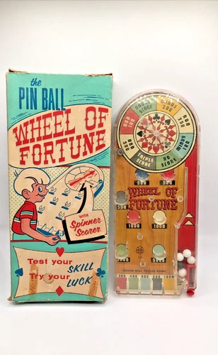 VTG 1953 Louis Marx~ Wheel of Fortune- Pin Ball Game with box- Good Condition