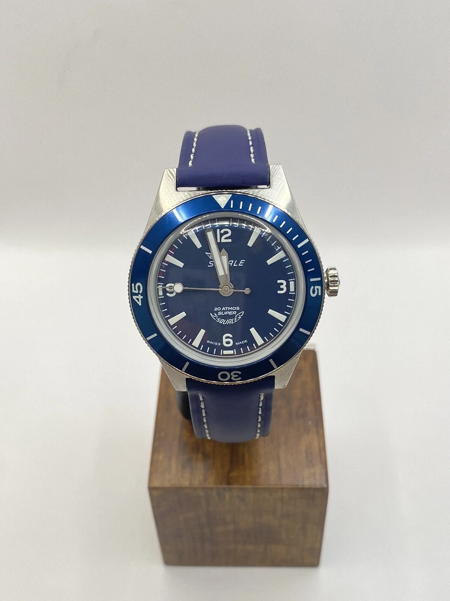 Squale SUPER SQUALE Arabic Numerals Blue Leather SUPERMBLBL.RLBL