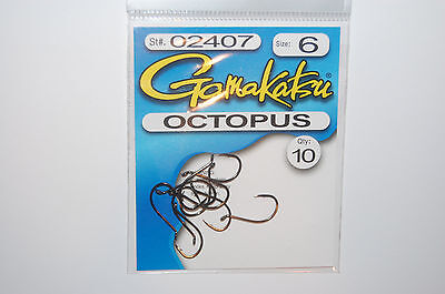 Gamakatsu Gs240240 Octopus Hook - Size 6 NS Black per 10 02407 for sale  online