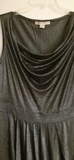 Vintage Jonathan Martin Silver Grey Cowl Neck Evening Cocktail Mini Dress size L