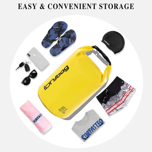 IDRYBAG Dry Bag Waterproof Floating, PVC Waterproof Bag Roll Top, 2L