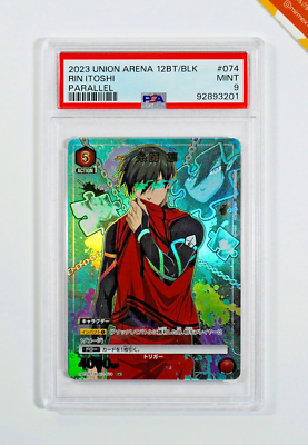 Blue Lock PSA 9 Rin Itoshi #074 R Parallel Union Arena 2023