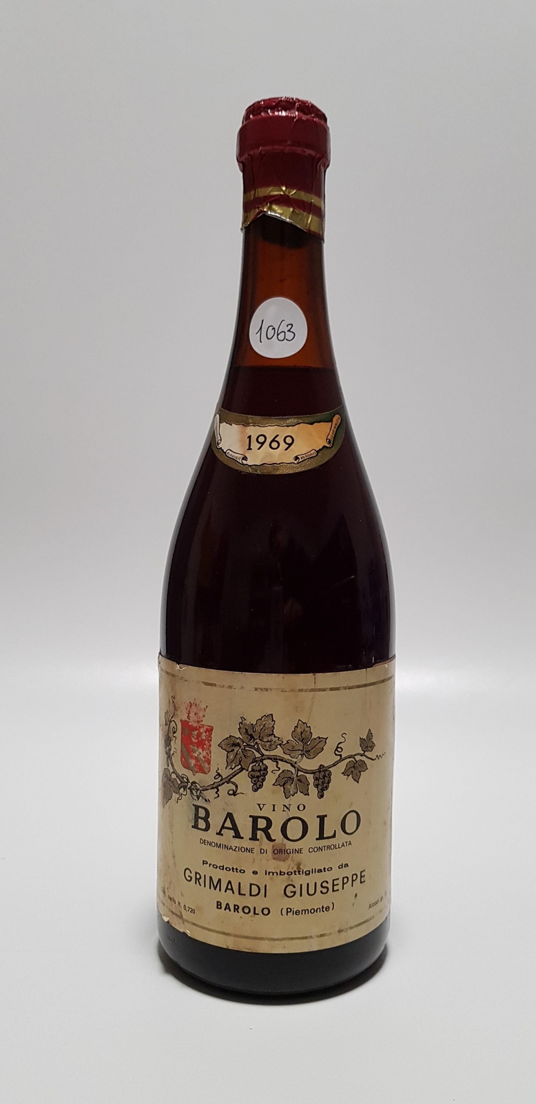 Vintage Bottle - Grimaldi Giuseppe Barolo DOC 1969 0,72 lt. - COD. 1063
