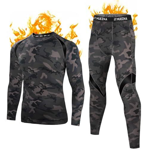 Men's Thermal Top and Bottom Set Underwear Long Johns Base X-Large Camouflage - Picture 6 of 7