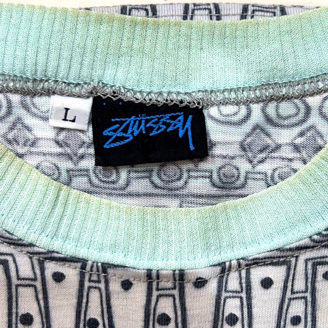 80s STUSSY Tomtom T-shirt Old Vintage L size 100% cotton