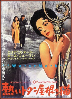 Cat On A Hot Tin Roof 1958 Elizabeth Taylor Vintage Poster Retro Movie Print 