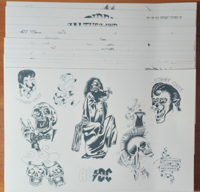 1989 OLD VINTAGE Greg Ardron Traditional Tattoo Flash 20 Sheets