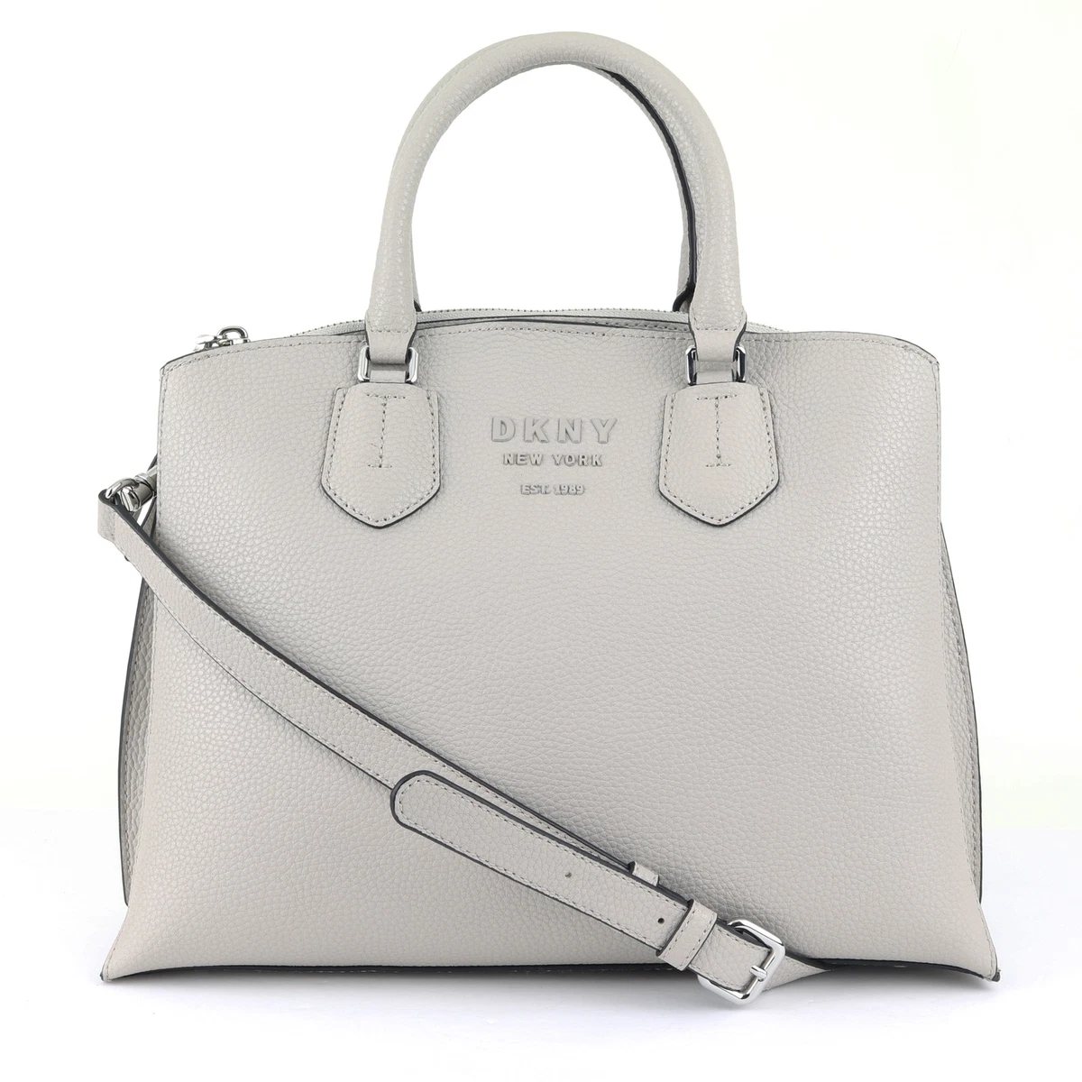 DKNY Noho Large Leather Triple Compartment Satchel/Shoulder/Hand Bag $298,  Grey | eBay