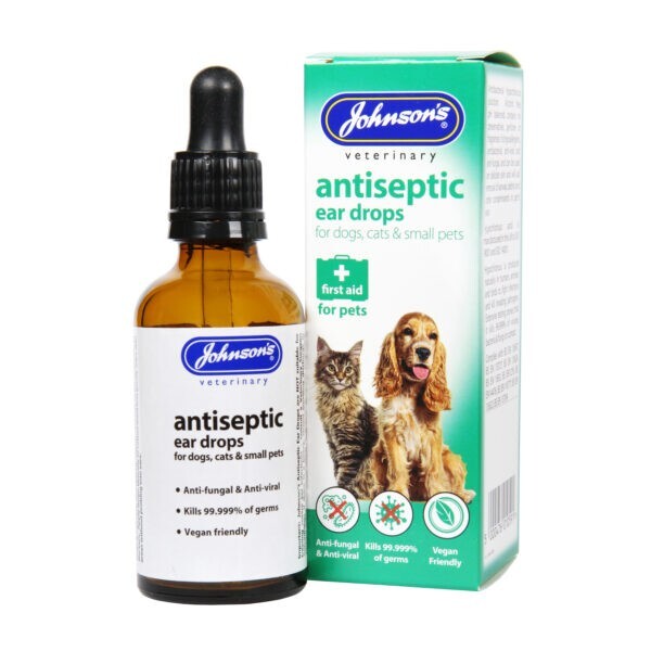 WUNDAPETS JOHNSONS VETERINARY ANTISEPTIC EAR DROPS FOR PET DOGS CATS SMALL ANIMA - Image 3