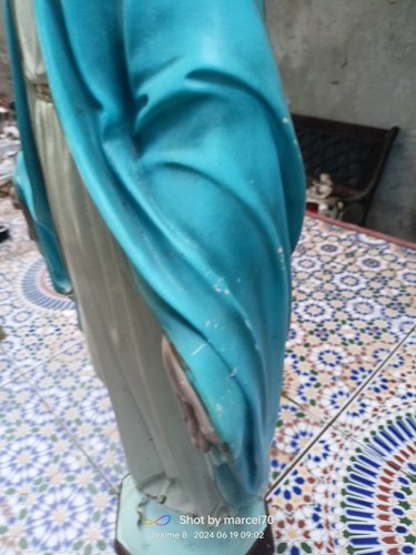 STATUA DELLA MADONNA MIRACOLOSA CM 60 IN GESSO ITALIANA DECORATA A MANO - Foto 3 di 4