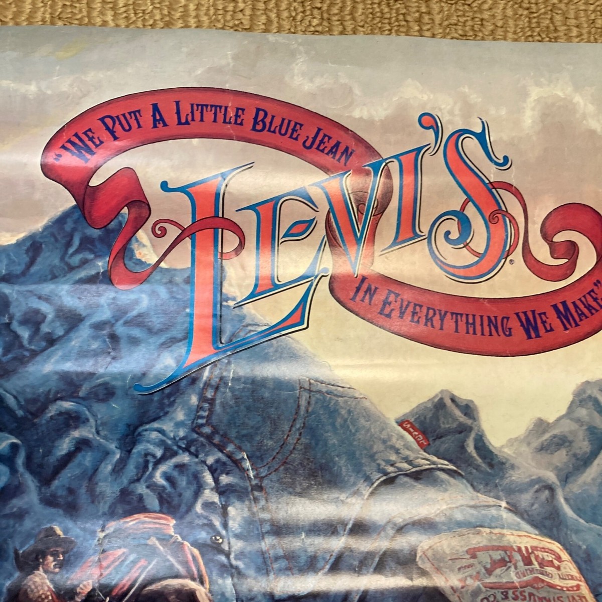 Vintage Levi's Jeans Poster 1979 Advertising 28 x 22 inches