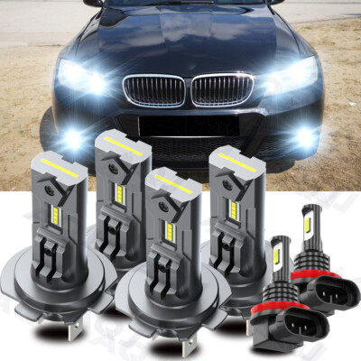 H7 H7 H11 Combo LED Headlights High Low Beam Fog for BMW 328i 2007-2016