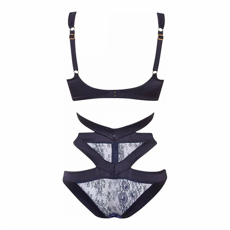 NWT Agent Provocateur Oriah Lace Strappy Bodysuit Lingerie Navy Black sz 2 small - Image 3 of 3