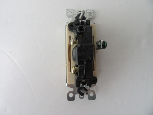 Leviton Decora 15 Amp 120-Volt Single Pole Grounding Quiet Ivory Rocker Switch - Picture 8 of 8