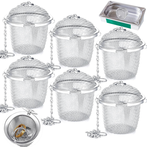 6 pcs ultrasonic watch parts cleaner baskets stainless steel jewelry