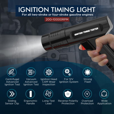 Aramox Universal Timing Light, 12V Digital Motor Inductive Strobe
