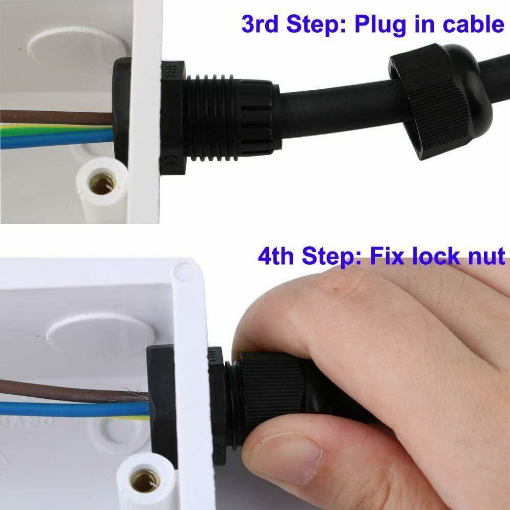 20MM CABLE GLAND M20 WATERPROOF IP68 COMPRESSION STUFFING LOCKNUT