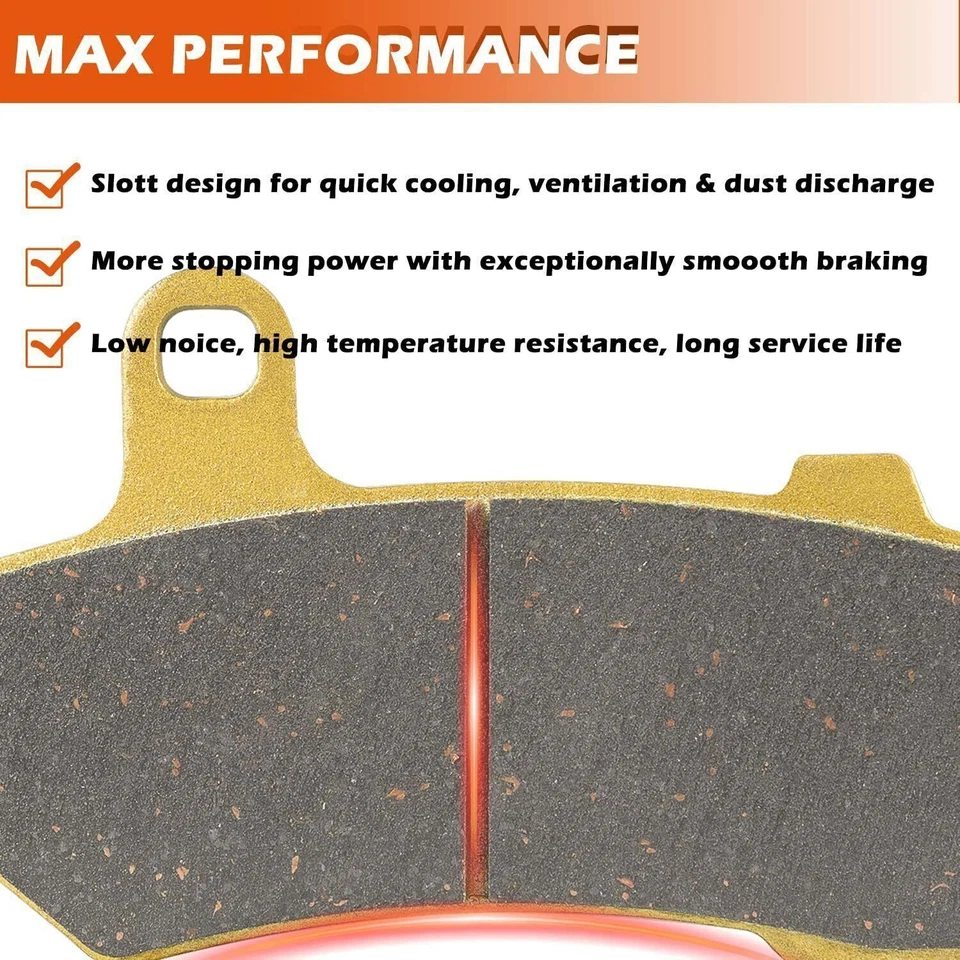 FA409 Front & Rear Brake Pads for 2008-2018 Harley Davidson FLHX Street Glide Foto 4 de 4