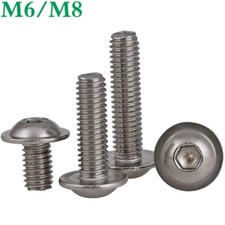 M6 M8 304 Stainless Steel Flanged Button Head Socket Cap Screws Allen Hex Bolts