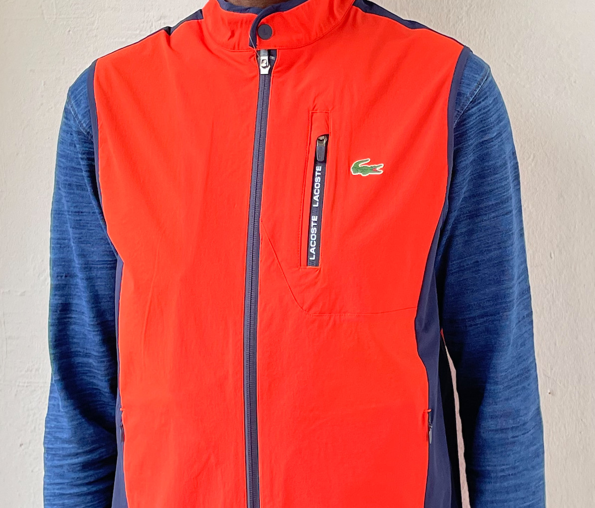 Lacoste SPORT Light Water-Resistant Golf Vest BH4672-145 RED/NAVY Sz.50/M image 7