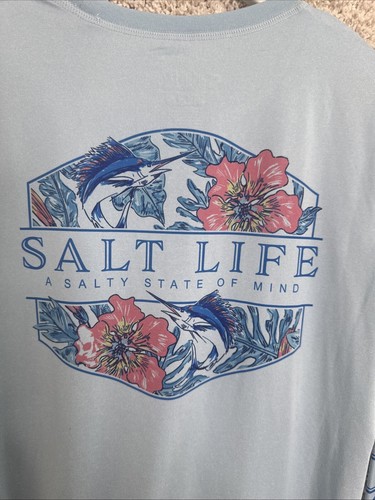 Damen Salt Life UVapor Langarmshirt - Salty State Of Mind - Blau Medium - Bild 7 von 10